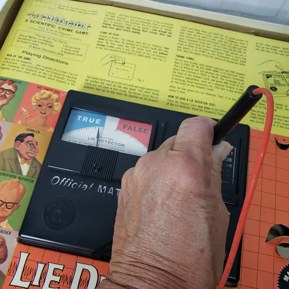 Vintage Retro 1960 Mattel LIE DETECTOR Board Game Semi-Complete